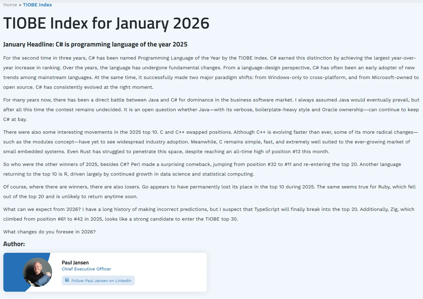TIOBE Index